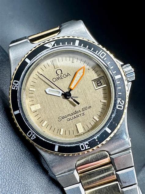 gold omega seamaster quartz|omega seamaster 120m quartz.